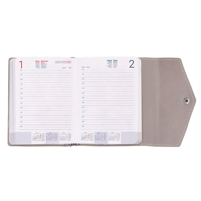 Agenda Encuadernada Liderpapel Psara A5 2025 Dia Pagina Color Gris Piedra Papel 70 gr 10