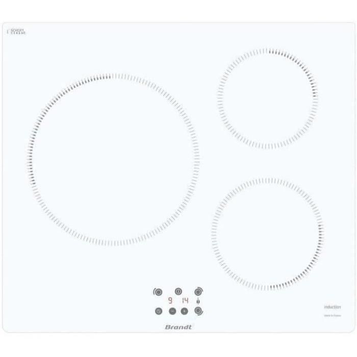 Hob de inducción de Brandt -ti364w - 3 luces - 14 cm 1 Hob de inducción de Brandt -ti364w - 3 luces - 14 cm 1