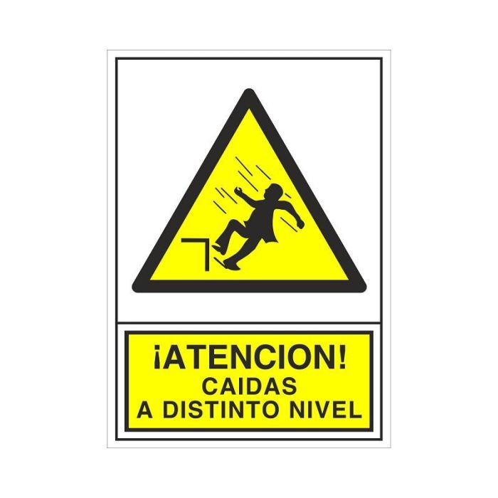 Señal 384 Plast.295X210''Caida Dist.Nivel ­Atencion! Caidas A Distinto Nivel Duver
