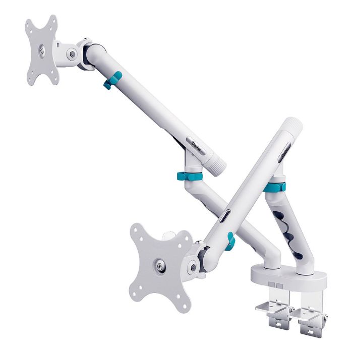 Digitus Soporte de Monitor Doble Abrazadera, 2 Pantallas hasta 35", 10 kg por Pantalla, 20 kg Total, Ajuste de Altura, Inclinación, 100x100 mm, Blanco Digitus Soporte de Monitor Doble Abrazadera, 2 Pantallas hasta 35", 10 kg por Pantalla, 20 kg Total, Ajuste de Altura, Inclinación, 100x100 mm, Blanco