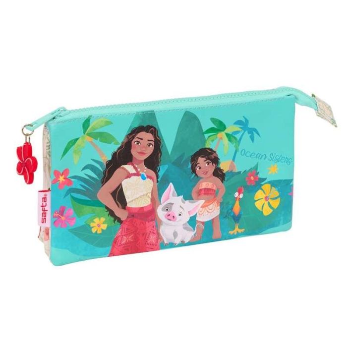 Bolso Escolar Portatodo Safta Triple Vaiana 30x220x120 mm Bolso Escolar Portatodo Safta Triple Vaiana 30x220x120 mm