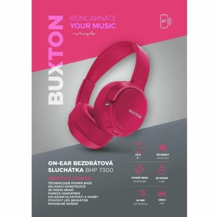 Buxton BUX8590669333271 Auriculares Inalámbricos Supraaurales BHP 7300 Rosa 3 Buxton BUX8590669333271 Auriculares Inalámbricos Supraaurales BHP 7300 Rosa 3