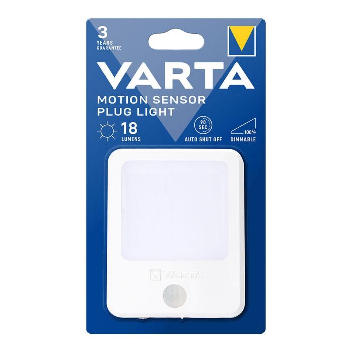 Varta Piloto de Noche con Sensor de Movimiento LED Blanco Cálido 230V 18lm Luz Regulable 3 Varta Piloto de Noche con Sensor de Movimiento LED Blanco Cálido 230V 18lm Luz Regulable 3