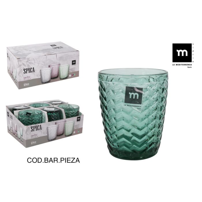 La Mediterranea Vaso Spica de 290 cc en color Verde, con un diámetro de 8 cm y altura de 10 cm, peso de 270 gramos. (48 Unidades) La Mediterranea Vaso Spica de 290 cc en color Verde, con un diámetro de 8 cm y altura de 10 cm, peso de 270 gramos. (48 Unidades)