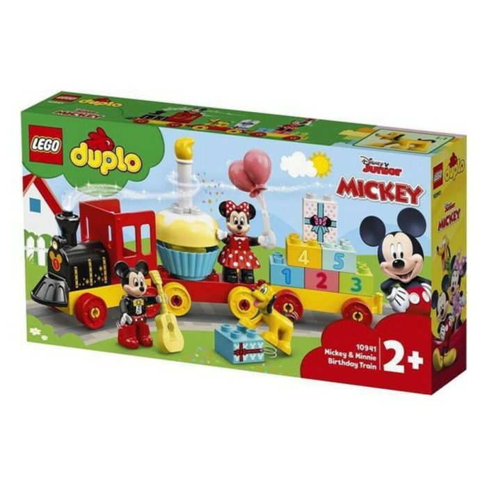 LEGO DUPLO 10941 Tren de cumpleaños de Mickey y Minnie, tren de juguete para bebés con pastel y globos 2