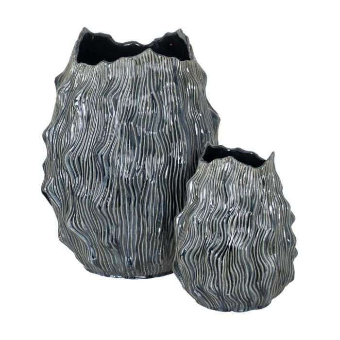 Jarrón Azul Cerámica Decoración 26 X 26 X 31,50 cm