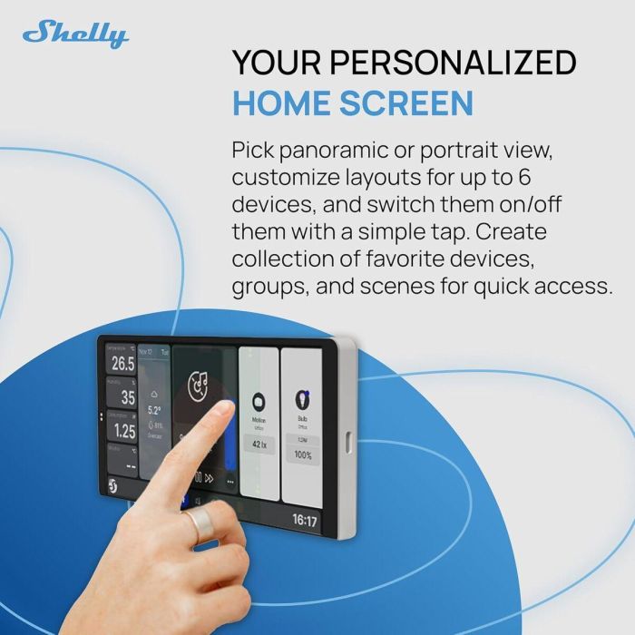 Panel de control Shelly WALL DISPLAY X2(SL)+BLUHT(IVO) 7