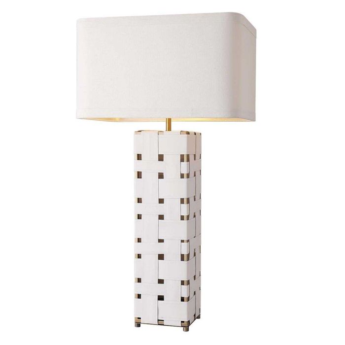 Lámpara de mesa Home ESPRIT Blanco Dorado 1 Lámpara de mesa Home ESPRIT Blanco Dorado 1