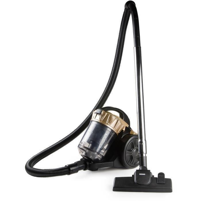 Aspiradora cilíndrica sin bolsa - DOMO - DO7297S - 700 W - 2,5 L - 79 dB - Negro/Dorado 0 Aspiradora cilíndrica sin bolsa - DOMO - DO7297S - 700 W - 2,5 L - 79 dB - Negro/Dorado 0