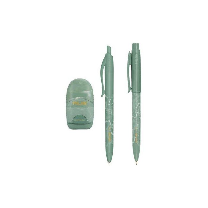 Milan Set escritura Lava P1 + PL1 Bolígrafo azul + Portaminas 0.5mm HB + Afilaborra Capsule con goma verde