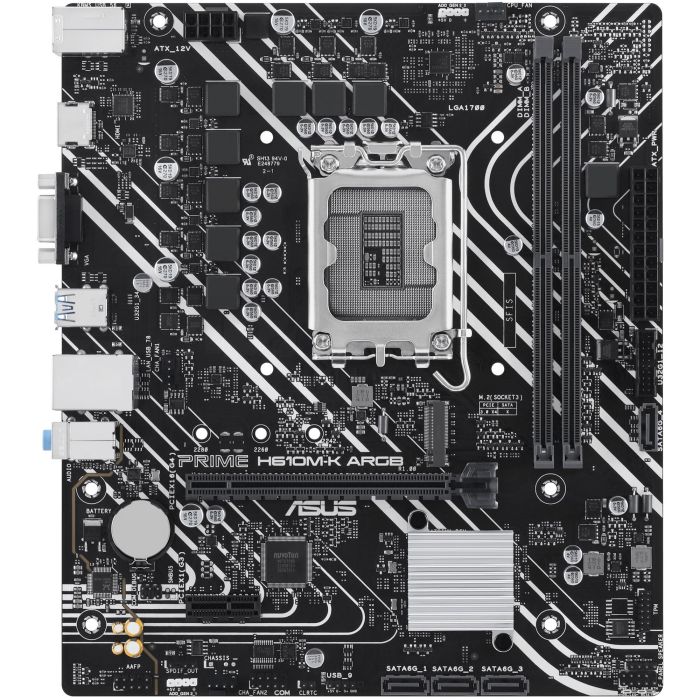 Asus 90MB1G90-M0EAY0 Placa base Prime H610M-K ARGB Socket 1700 Micro ATX DDR5 PCIe 4.0 M.2 Intel 13a/12a Gen Aura Sync 1