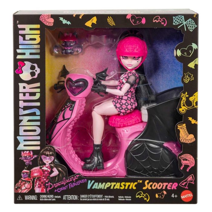 Mattel Muñeca Monster High Draculaura y su Scooter, Edad Recomendada +4 Años, 21.3x27.9x9.74 cm 3 Mattel Muñeca Monster High Draculaura y su Scooter, Edad Recomendada +4 Años, 21.3x27.9x9.74 cm 3