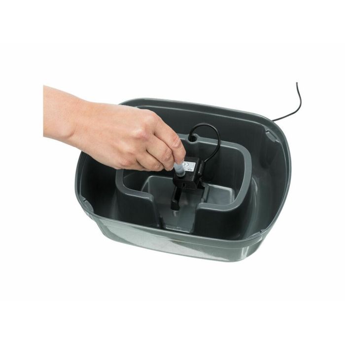 Fuente para Mascotas Trixie Polygon Blanco Gris Silicona Melamina 2,5 L 28 x 11 x 22 cm 10
