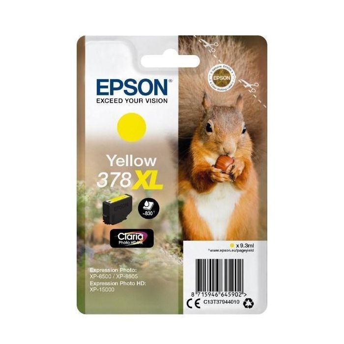 Epson Tinta Amarillo Xp-8500, 8505, 15000 - Nº 378XL Claria Photo Hd Epson Tinta Amarillo Xp-8500, 8505, 15000 - Nº 378XL Claria Photo Hd