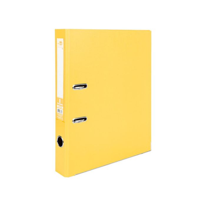 Archivador De Palanca Liderpapel Folio Documenta Forrado Pvc Con Rado Lomo 52 mm Amarillo Compresor 6 unidades 1