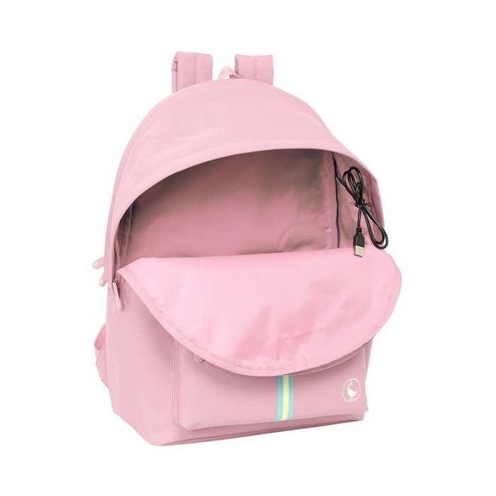 El Ganso Basics Mochila Doble para Portátil 15,6" + USB, Rosa, 31x44x18 cm 3