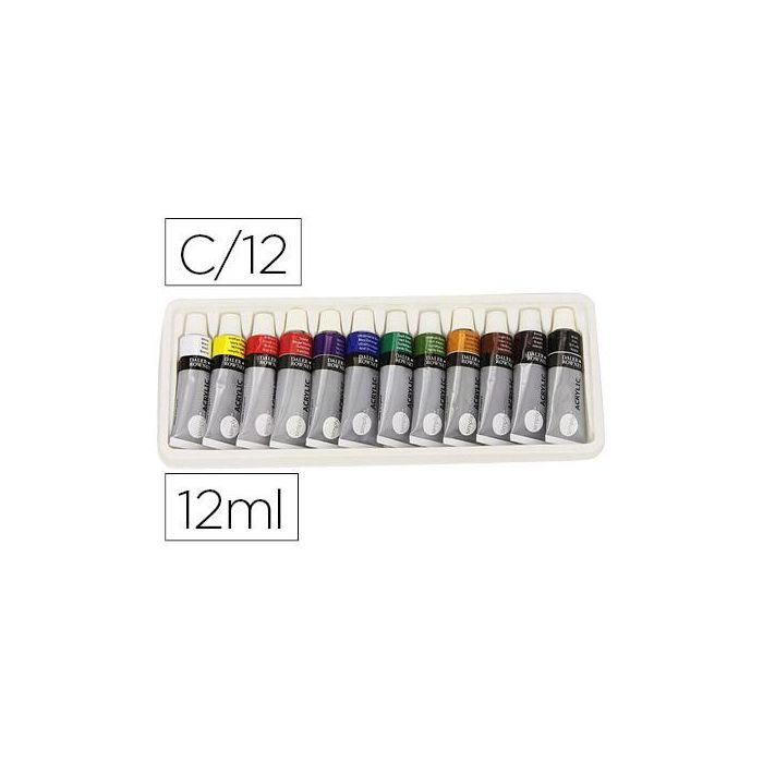 Pintura Acrilica Daler Rowney Simply Caja De 12 Colores Surtidos Tubo De 12 mL