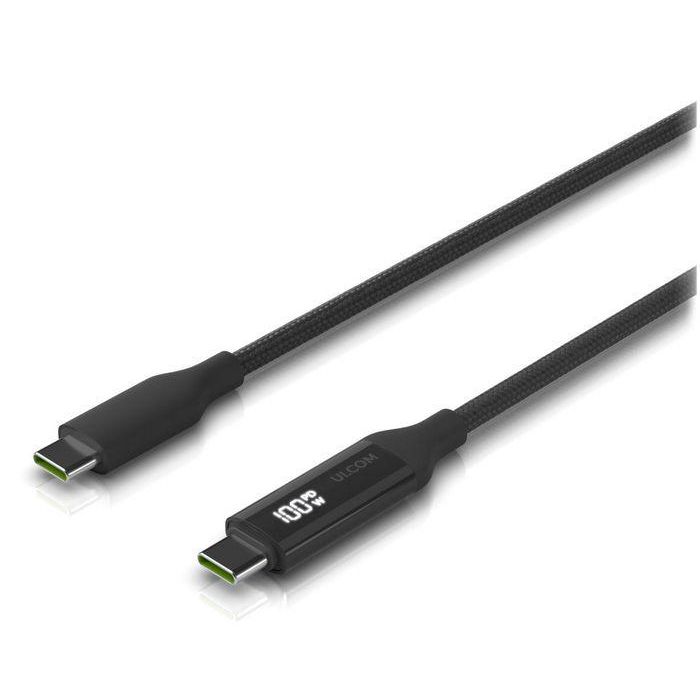 Ubiquiti Cable USB-C Trenzado con Pantalla de Carga Doble Cara, 100W, Negro/Gris Frío, 2 m 2