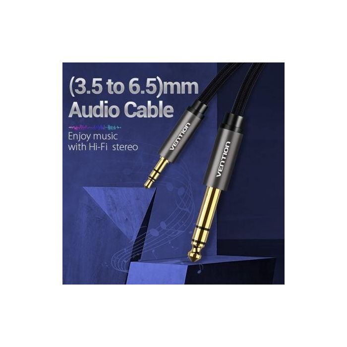 Cable Estéreo Vention BAIHF/ Jack 6.5 Macho - Jack 3.5 Macho/ 1m/ Gris 1 Cable Estéreo Vention BAIHF/ Jack 6.5 Macho - Jack 3.5 Macho/ 1m/ Gris 1