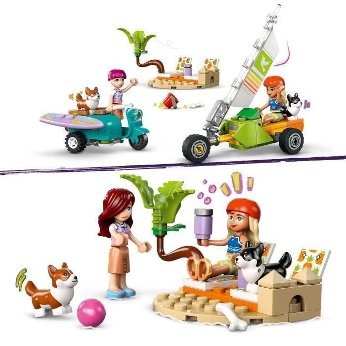 LEGO 42641 Friends Mascotas Surferas y Aventura sobre Ruedas, Set de Construcción de Playa con Corgis y 2 Minipersonajes, Juguete para Niños +6 años 2