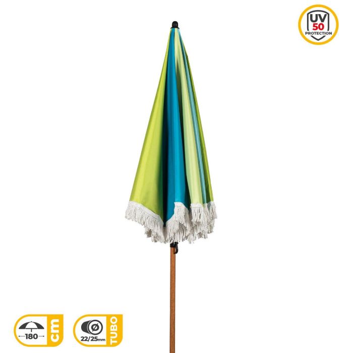 Sombrilla de playa Aktive Multicolor 180 x 187 x 180 cm (4 Unidades) 4 Sombrilla de playa Aktive Multicolor 180 x 187 x 180 cm (4 Unidades) 4