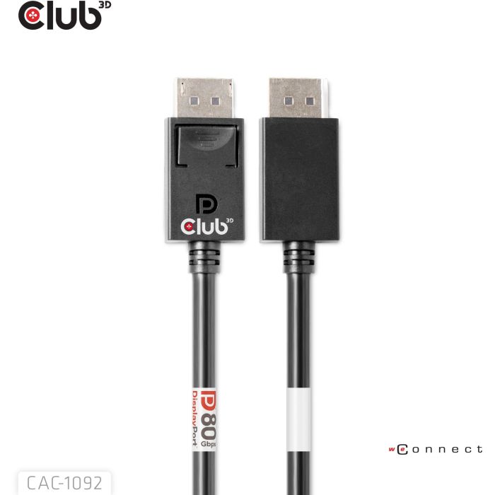 Club3D DP-Kabel 2.1 DP80 Cable DisplayPort 2.1 certificado VESA, 1.6m, 10K/8K/4K, 240Hz, Macho/Macho 6 Club3D DP-Kabel 2.1 DP80 Cable DisplayPort 2.1 certificado VESA, 1.6m, 10K/8K/4K, 240Hz, Macho/Macho 6