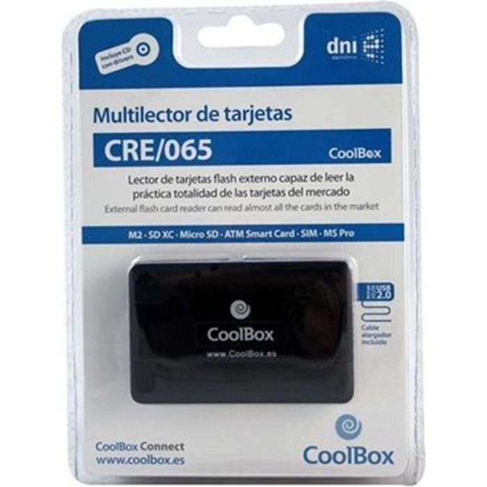 Lector de Tarjetas Externo CoolBox CRCOOCRE065A Negro 1 Lector de Tarjetas Externo CoolBox CRCOOCRE065A Negro 1