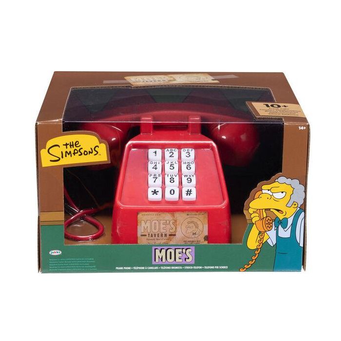 JAKKS PACIFIC Teléfono de Bromas de Moe Los Simpson con frases de la serie y llamadas aleatorias