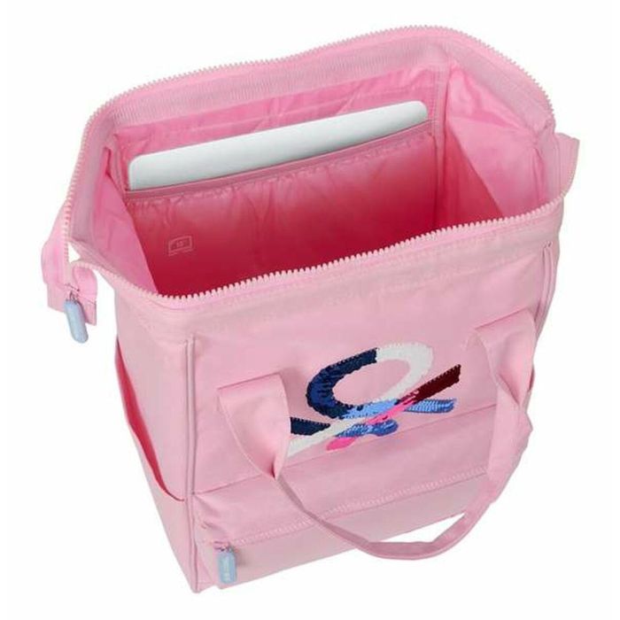 Mochila con asas para portatil 13" benetton "pink" 27x40x19cm 1 Mochila con asas para portatil 13" benetton "pink" 27x40x19cm 1