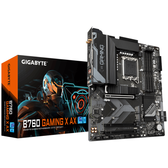 GIGABYTE B760 GAMING X AX Placa Base Intel 14ª Gen LGA 1700 B760 Express DDR5 Wi-Fi 6E 2.5GbE LAN 3x M.2 PCIe 4.0 ATX GIGABYTE B760 GAMING X AX Placa Base Intel 14ª Gen LGA 1700 B760 Express DDR5 Wi-Fi 6E 2.5GbE LAN 3x M.2 PCIe 4.0 ATX