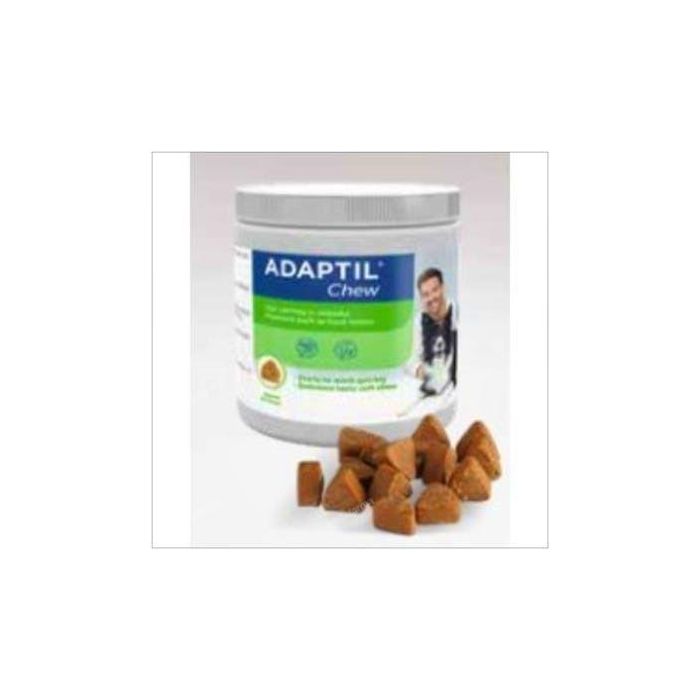 Adaptil Chews para Perros Ansiosos y Estresados - 30 Comprimidos Masticables Blandos con Calostro y Triptófano, Sabor Delicioso