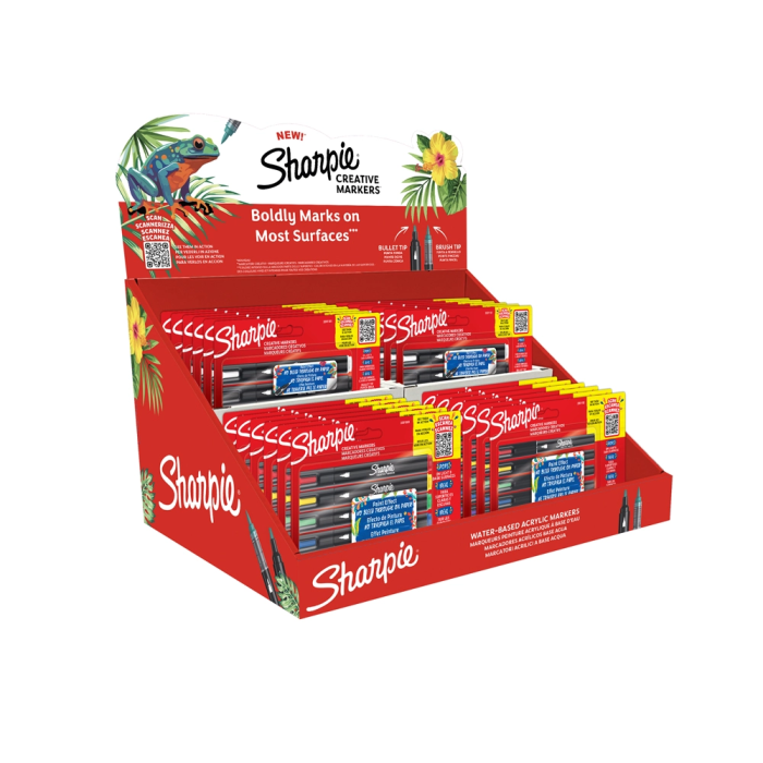 Sharpie Rotulador Acrílico Punta Redonda/Pincel Expositor 24 Unidades Colores Surtidos 1