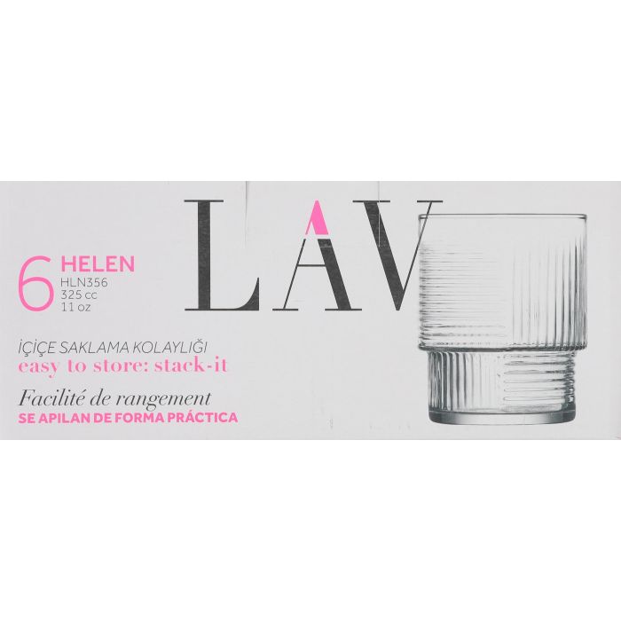 Set de 6 vasos Helen 325 cc - Lav (8 Cajas) 1 Set de 6 vasos Helen 325 cc - Lav (8 Cajas) 1