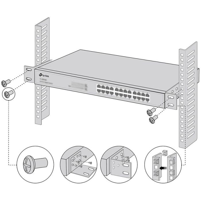 TP-Link Omada RackMount Kit-13: Kit de Montaje Metálico Negro para Instalar Switches y Controladores de Red en Rack 2