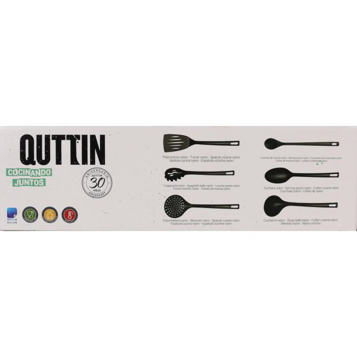 Quttin Set de 6 Utensilios de Cocina de Nylon Negro - Set/Conjunto 6 Piezas para Cocinar (8 Cajas) 7