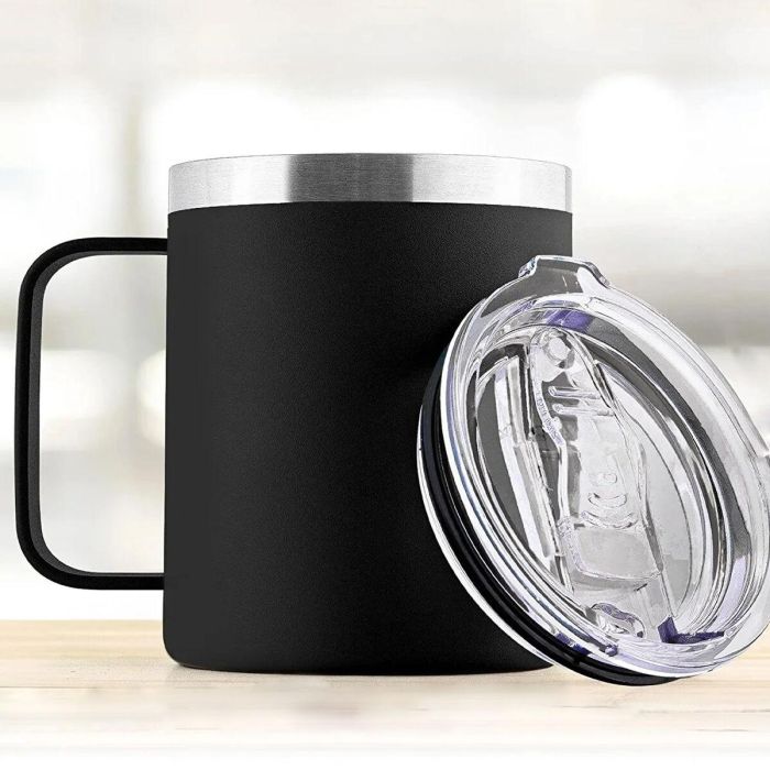 Taza Termo con Tapa Alexandra House Living Negro Metal 350 ml 1