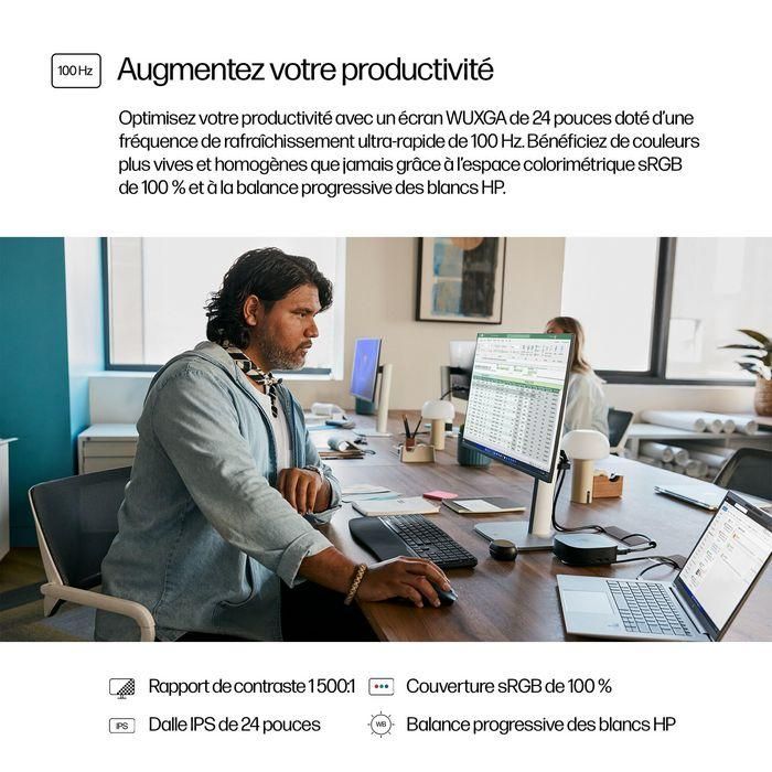 HP 524pn Monitor WUXGA Series 5 Pro de 24 pulgadas - Optimizado para el trabajo con Claridad Visual y Confort Ajustable, Libre de PVC 9