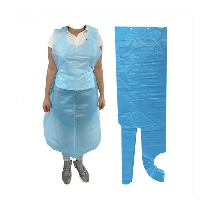 EuroStil Delantal desechable pequeño HDPE azul claro 78x130cm (50unid)