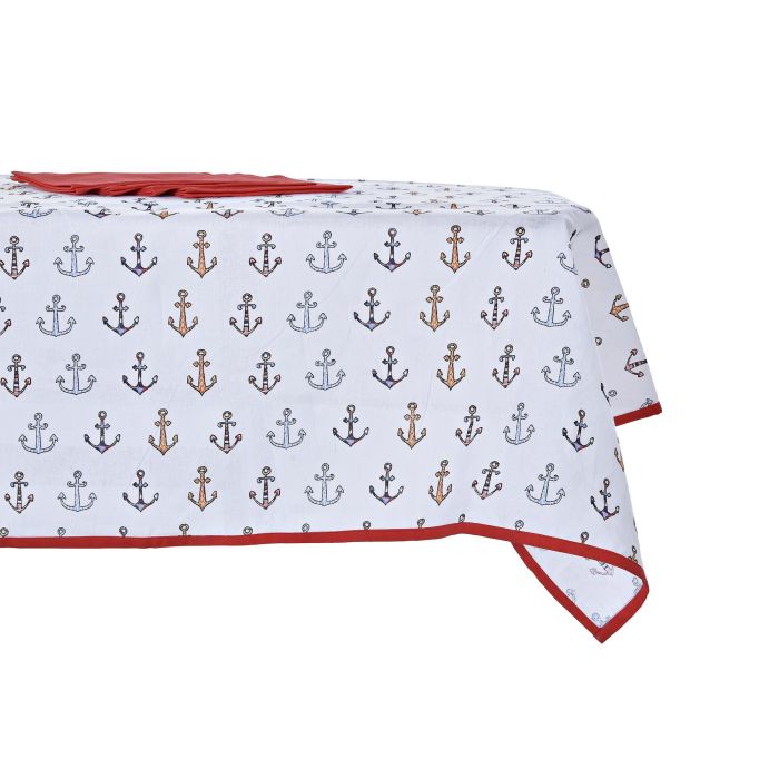 Mantel Mediterraneo DKD Home Decor Azul Rojo 150 x 0.5 x 150 cm Set de 5 (2 Unidades) 3 Mantel Mediterraneo DKD Home Decor Azul Rojo 150 x 0.5 x 150 cm Set de 5 (2 Unidades) 3