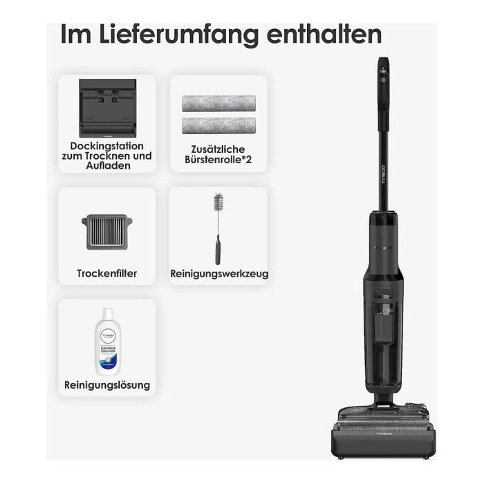 Tineco S6 Stretch Extreme Aspiradora Escoba Húmeda y Seca, 0,8L Tanque Limpio, 0,72L Tanque Sucio, Negro/Gris 2