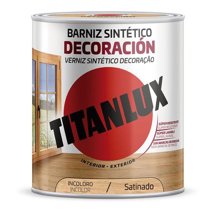 Barniz sintético decoración incoloro satinado4l titanlux m11100004