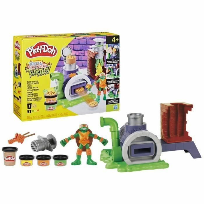 Hasbro HASG18295L0 – Lanzador de Pizzas Play-Doh de las Tortugas Ninja, set de arcilla para modelar