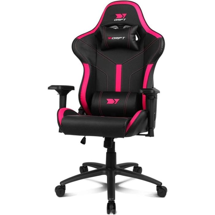 Drift DR350 Silla Gaming Ergonómica Reposabrazos 4D, Respaldo Reclinable 90-135°, Pistón Clase 4, Cojines Lumbar Cervical Negro Rosa 0 Drift DR350 Silla Gaming Ergonómica Reposabrazos 4D, Respaldo Reclinable 90-135°, Pistón Clase 4, Cojines Lumbar Cervical Negro Rosa 0