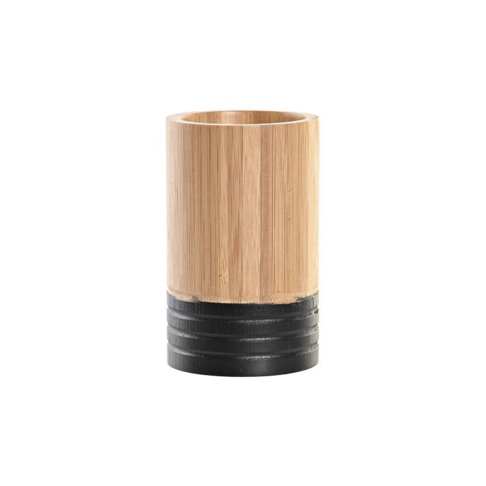 Vaso Basicos DKD Home Decor Natural Negro 7 x 11 x 7 cm