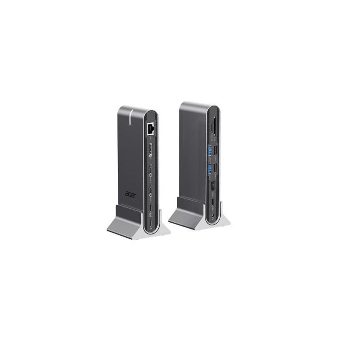 Acer HP.DSCAB.022 Base para Portátil y Replicador de Puertos Alámbrico USB 3.2 Gen 1 Type-C 100W Plata con HDMI y Ethernet 3