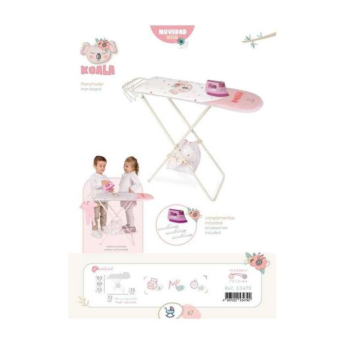 Planchador plegable koala con plancha y perchas 72x25x(55/60/63) cm altura regulable. 6 Planchador plegable koala con plancha y perchas 72x25x(55/60/63) cm altura regulable. 6
