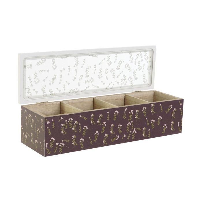 Caja Infusiones Shabby DKD Home Decor Verde Mostaza 9 x 8 x 30 cm (4 Unidades) 2