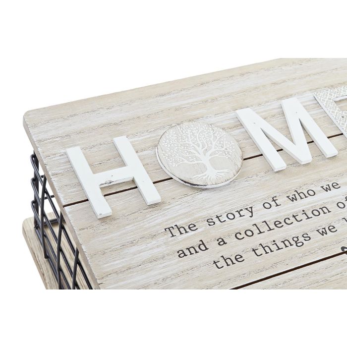 Caja Decorativa DKD Home Decor Negro Natural Metal Madera MDF 1 Caja Decorativa DKD Home Decor Negro Natural Metal Madera MDF 1