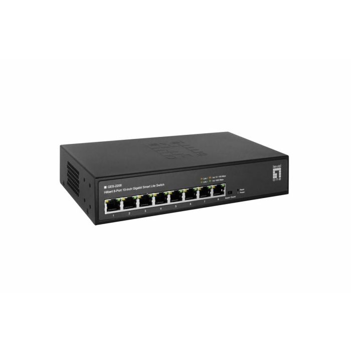 Level One GES-2208 Switch Gestionado L2 8x Gigabit Ethernet GE Full Duplex Montaje en Rack 10" 1 Level One GES-2208 Switch Gestionado L2 8x Gigabit Ethernet GE Full Duplex Montaje en Rack 10" 1