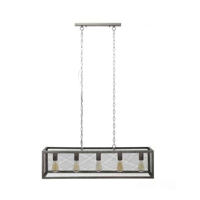 DKD Home Decor Lámpara de Techo Vintage Gris Metal 79 x 26 x 120 cm 1